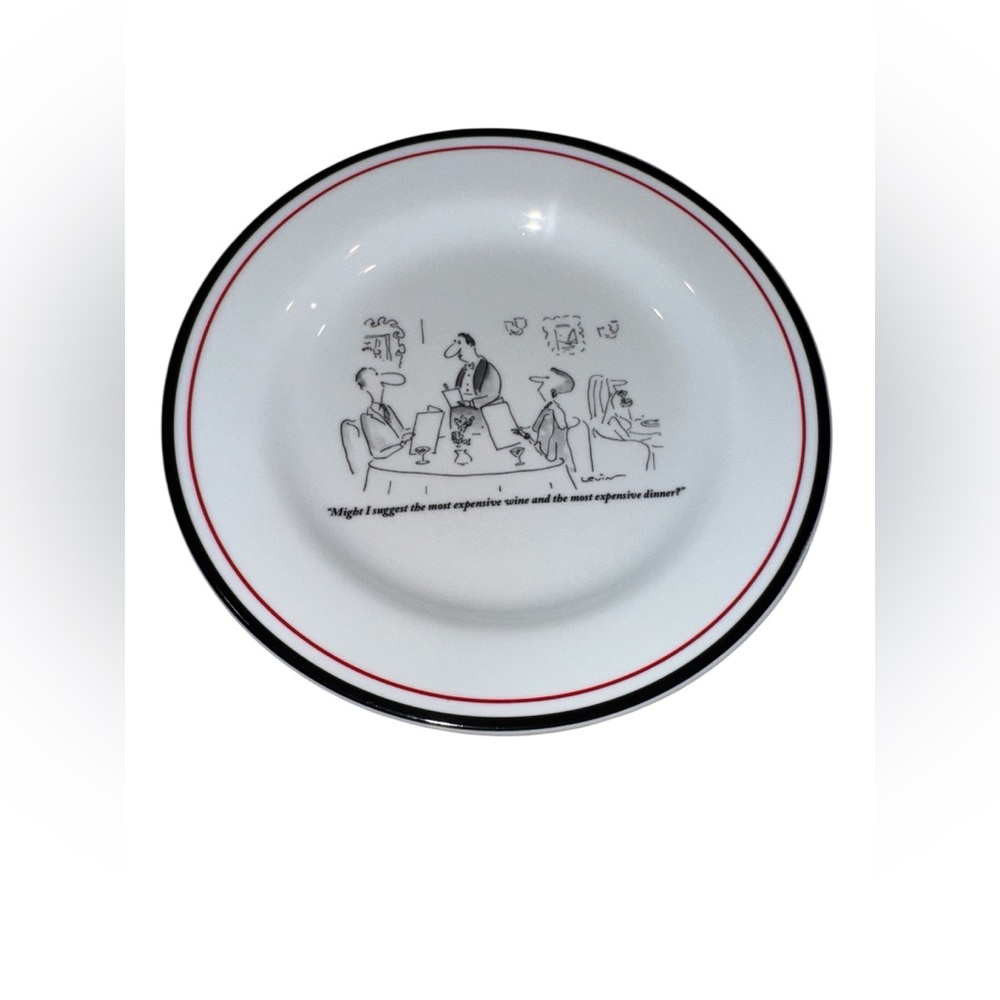 A Set of Six Restoration Hardware New Yorker Cartoon Cheese Plates - Picture 2 of 8